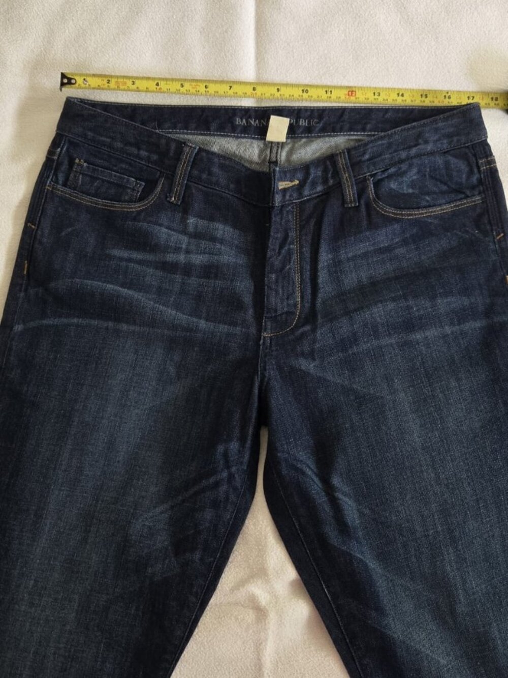 Banana Republic Dark Wash Straight Leg Jeans 32R EUC - Picture 2 of 13